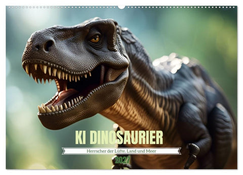 KI Dinosaurier - Herrscher der Lüfte, Land und Meer (Wandkalender 2027 DIN A2 quer), CALVENDO Monatskalender