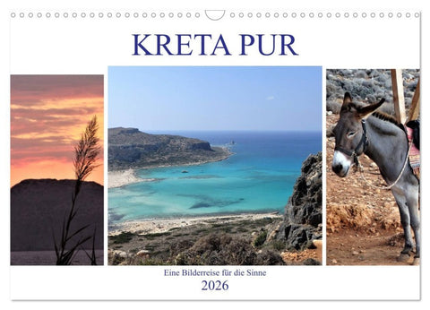 Kreta Pur - Eine Bilderreise für die Sinne (Wandkalender 2026 DIN A3 quer), CALVENDO Monatskalender