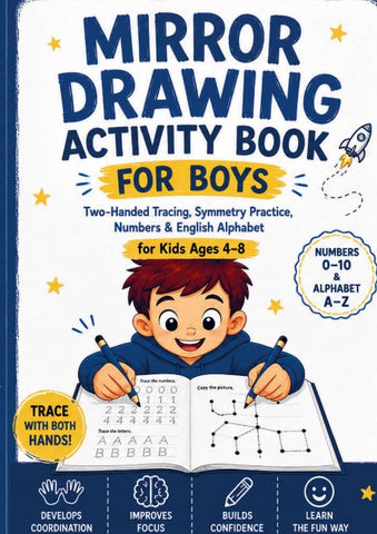 Mirror Drawing Activity Book for Boys
