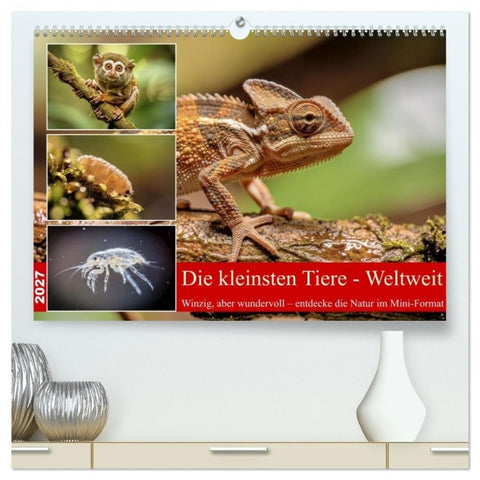 Die kleinsten Tiere - Weltweit (hochwertiger Premium Wandkalender 2027 DIN A2 quer), Kunstdruck in Hochglanz