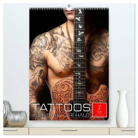 Tattoos Kunst auf der Haut (hochwertiger Premium Wandkalender 2027 DIN A2 hoch), Kunstdruck in Hochglanz