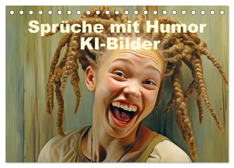 Sprüche mit Humor - KI-Bilder (Tischkalender 2026 DIN A5 quer), CALVENDO Monatskalender