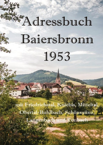 Adressbuch Baiersbronn 1953