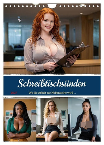 Schreibtischsünden (Wandkalender 2027 DIN A4 hoch), CALVENDO Monatskalender