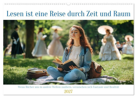 Lesen ist eine Reise durch Zeit und Raum (Wandkalender 2027 DIN A2 quer), CALVENDO Monatskalender