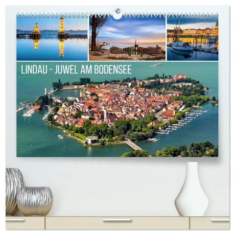 Lindau - Juwel am Bodensee (hochwertiger Premium Wandkalender 2027 DIN A2 quer), Kunstdruck in Hochglanz