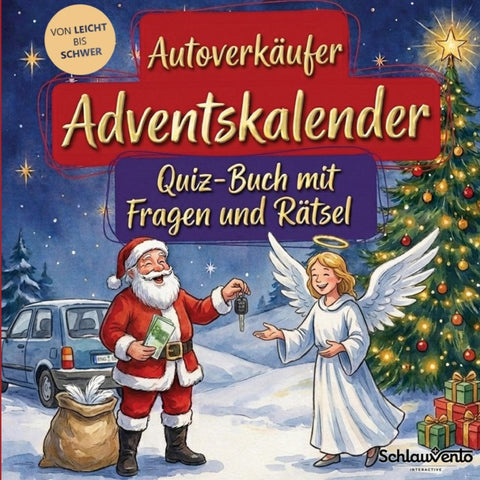 Autoverkäufer-Adventskalender: Quiz-Buch mit Fragen und Rätsel
