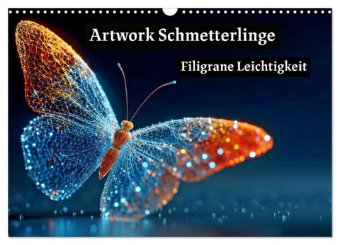 Artwork Schmetterlinge - Filigrane Leichtigkeit (Wandkalender 2026 DIN A3 quer), CALVENDO Monatskalender
