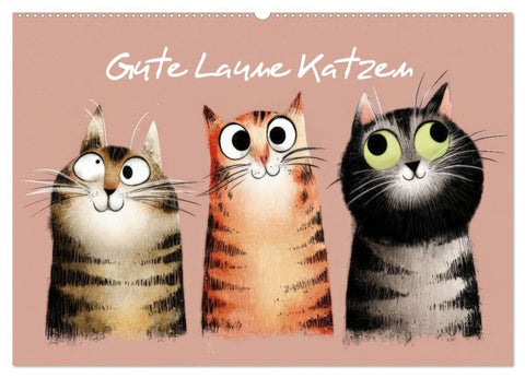 Gute Laune Katzen (Wandkalender 2027 DIN A2 quer), CALVENDO Monatskalender