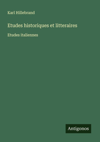 Etudes historiques et litteraires