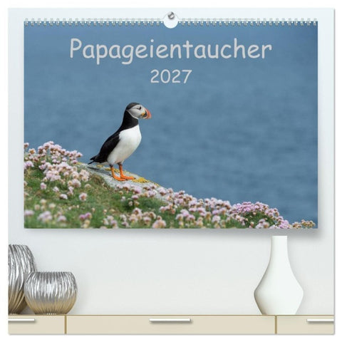 Papageientaucher 2027 (hochwertiger Premium Wandkalender 2027 DIN A2 quer), Kunstdruck in Hochglanz