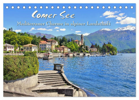 Comer See - Mediterraner Charme in alpiner Landschaft (Tischkalender 2026 DIN A5 quer), CALVENDO Monatskalender