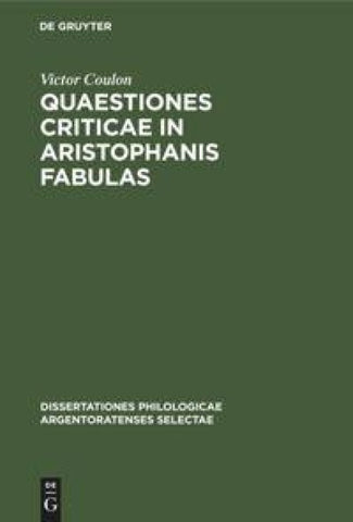 Quaestiones criticae in Aristophanis fabulas