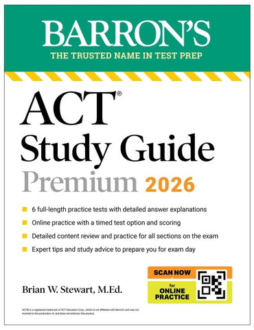 ACT Study Guide Premium, 2026: 6 Practice Tests + Comprehensive Review + Online Practice for the New Enhanced ACT