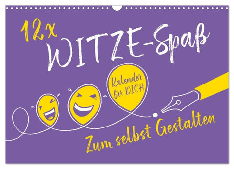 12 x WITZE-Spaß - Bastelkalender (Wandkalender 2026 DIN A3 quer), CALVENDO Monatskalender