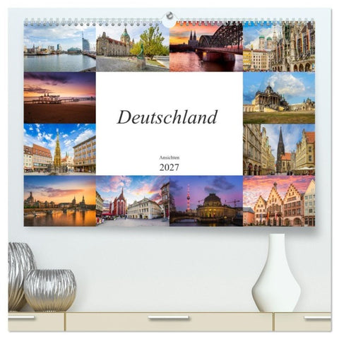 Deutschland Ansichten (hochwertiger Premium Wandkalender 2027 DIN A2 quer), Kunstdruck in Hochglanz