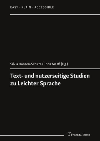 Text- und nutzerseitige Studien zu Leichter Sprache