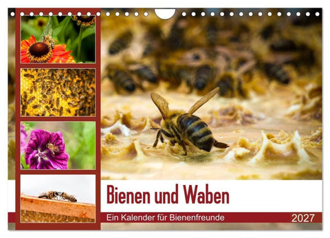 Bienen und Waben (Wandkalender 2027 DIN A4 quer), CALVENDO Monatskalender