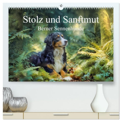 Stolz und Sanftmut - Berner Sennenhunde (hochwertiger Premium Wandkalender 2027 DIN A2 quer), Kunstdruck in Hochglanz