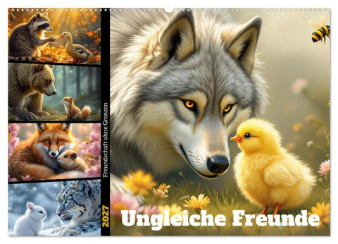 Ungleiche Freunde (Wandkalender 2027 DIN A2 quer), CALVENDO Monatskalender
