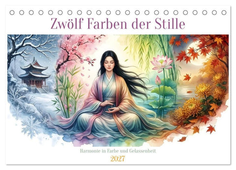 Zwölf Farben der Stille (Tischkalender 2027 DIN A5 quer), CALVENDO Monatskalender