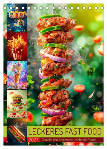 Leckeres Fast Food (Tischkalender 2027 DIN A5 hoch), CALVENDO Monatskalender