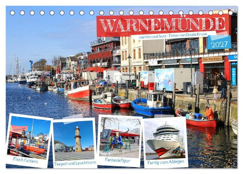 Warnemünde - maritim und bunt (Tischkalender 2027 DIN A5 quer), CALVENDO Monatskalender