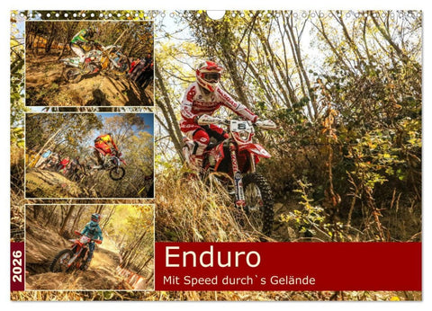 Enduro Mit Speed durch`s Gelände (Wandkalender 2026 DIN A3 quer), CALVENDO Monatskalender
