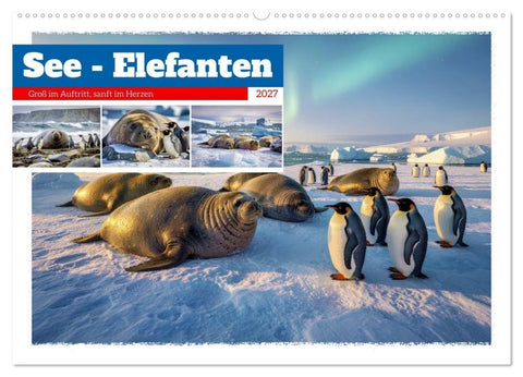 See - Elefanten (Wandkalender 2027 DIN A2 quer), CALVENDO Monatskalender