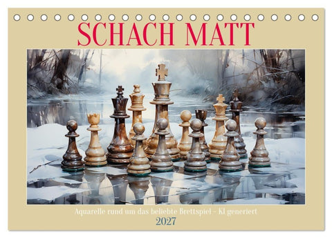 Schach Matt (Tischkalender 2027 DIN A5 quer), CALVENDO Monatskalender