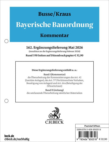 Bayerische Bauordnung 162. Ergänzungslieferung