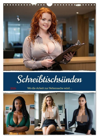Schreibtischsünden (Wandkalender 2026 DIN A3 hoch), CALVENDO Monatskalender