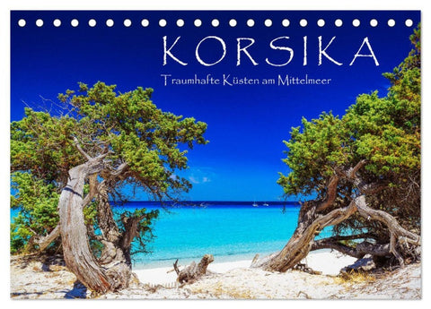 Korsika - Traumhafte Küsten am Mittelmeer (Tischkalender 2026 DIN A5 quer), CALVENDO Monatskalender