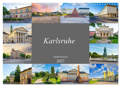 Karlsruhe Impressionen (Wandkalender 2027 DIN A3 quer), CALVENDO Monatskalender