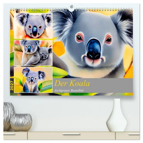 Der Koala 2027. Aschgrauer Beutelbär (hochwertiger Premium Wandkalender 2027 DIN A2 quer), Kunstdruck in Hochglanz