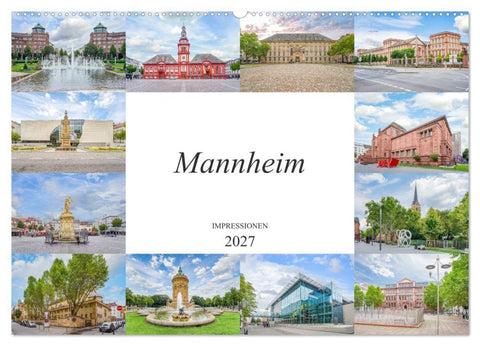 Mannheim Impressionen (Wandkalender 2027 DIN A2 quer), CALVENDO Monatskalender