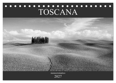 Toscana - monocromatico (Tischkalender 2027 DIN A5 quer), CALVENDO Monatskalender