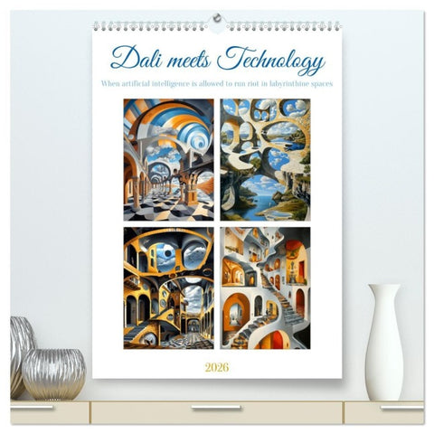 Dali meets Technology (High Quality Premium Wall Calendar 2026 DIN A2 portrait),CALVENDO 12 Month Wall Calendar