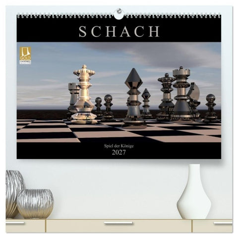 SCHACH - Spiel der Könige (hochwertiger Premium Wandkalender 2027 DIN A2 quer), Kunstdruck in Hochglanz