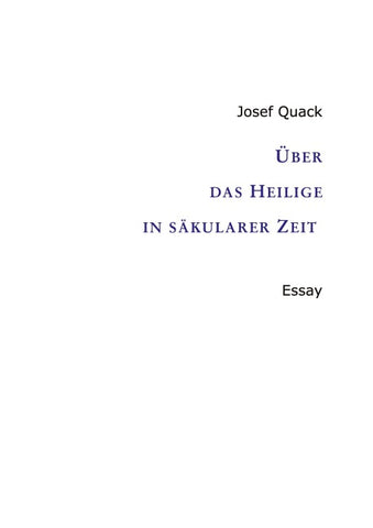 Über das Heilige in säkularer Zeit