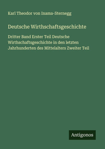 Deutsche Wirthschaftsgeschichte
