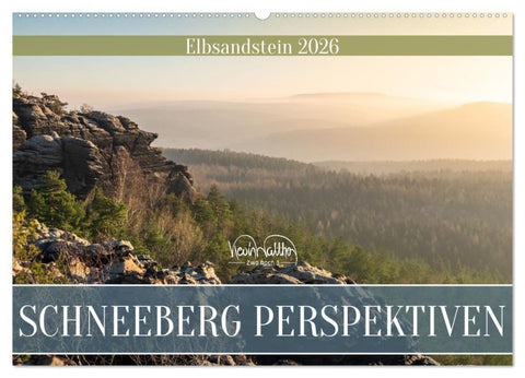 Schneeberg Perspektiven - Elbsandstein (Wandkalender 2026 DIN A2 quer), CALVENDO Monatskalender