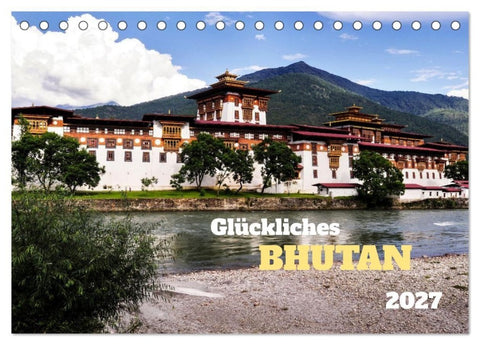 Glückliches Bhutan (Tischkalender 2027 DIN A5 quer), CALVENDO Monatskalender