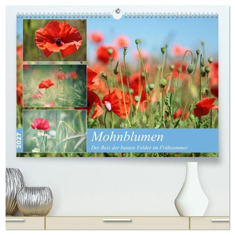 Mohnblumen (hochwertiger Premium Wandkalender 2027 DIN A2 quer), Kunstdruck in Hochglanz