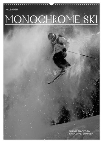 Monochrome Ski (Wandkalender 2026 DIN A2 hoch), CALVENDO Monatskalender