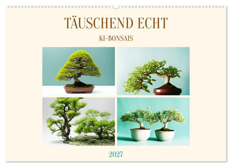 Täuschend echt KI-Bonsais (Wandkalender 2027 DIN A2 quer), CALVENDO Monatskalender