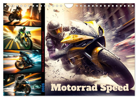 Motorrad Speed (Wandkalender 2026 DIN A4 quer), CALVENDO Monatskalender