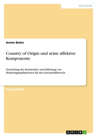 Country of Origin und seine affektive Komponente
