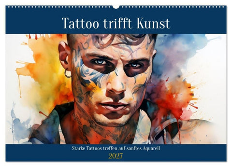 Tattoo trifft Kunst (Wandkalender 2027 DIN A2 quer), CALVENDO Monatskalender