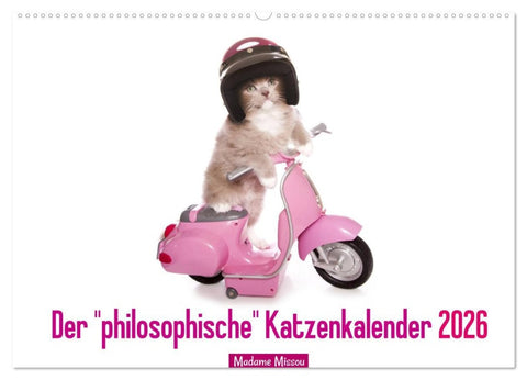 Der "philosophische" Katzenkalender 2026 (Wandkalender 2026 DIN A2 quer), CALVENDO Monatskalender